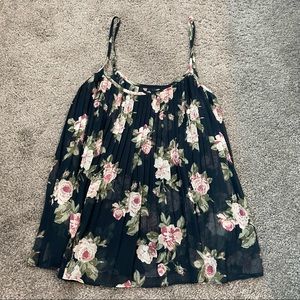 Abercrombie & Fitch spaghetti strap pleated floral top- XS